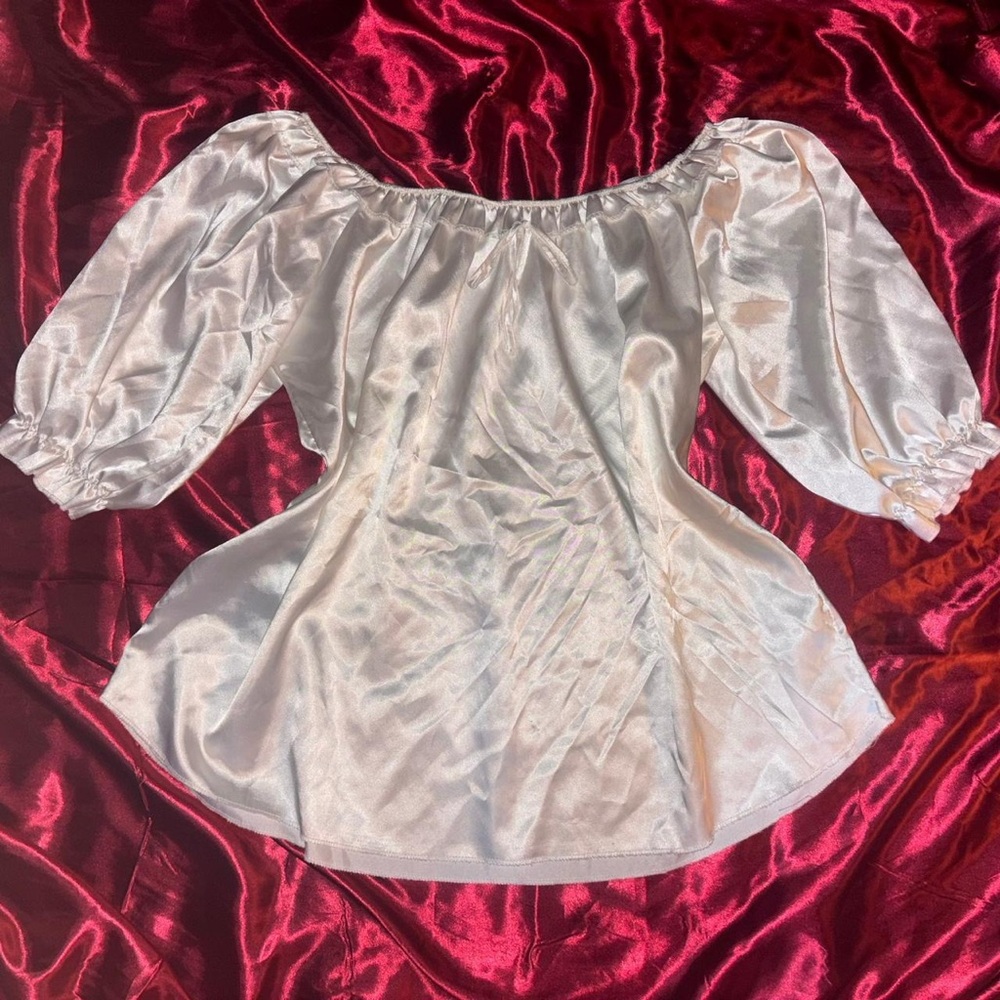 Elegant White Satin Women's Top